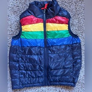 Primary rainbow stripe vest
